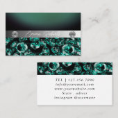 Carte De Visite Shimmery Silver Sparkle Parties scintillant Diamon (Devant / Derrière)