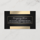 Carte De Visite Shine à huile d'or | Mesh noir Motif triangle (Dos)