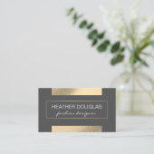 Carte De Visite Shine à huile gris or | Concepteur (Debout devant)