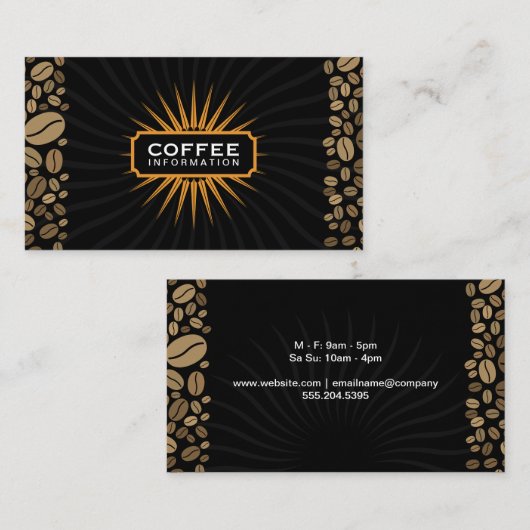 Carte De Visite Shine Elément décoratif Fèves de café (Devant / Derrière)