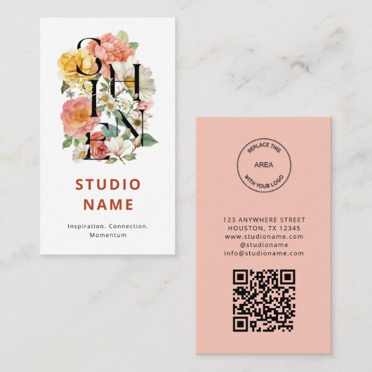 Carte De Visite SHINE Floral Creative Corporate Logo (Devant / Derrière)
