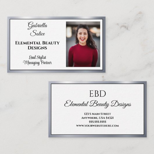 Carte De Visite Shining Star Photo Business Card (Devant / Derrière)