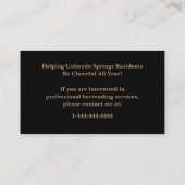 Carte De Visite Shiny Copper & Black Event Bartender Business Card (Dos)