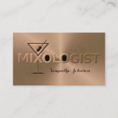 Carte De Visite Shiny Copper & Black Event Bartender Business Card (Devant)
