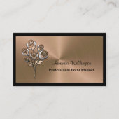 Carte De Visite Shiny Copper Floral Event Planner Business Card (Devant)