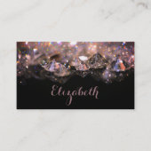 Carte De Visite Shiny Festin Elegant Diamonds Noir et Rose (Devant)
