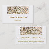 Carte De Visite Shiny Glam Styliste Beauté Golden Python Vip (Devant / Derrière)