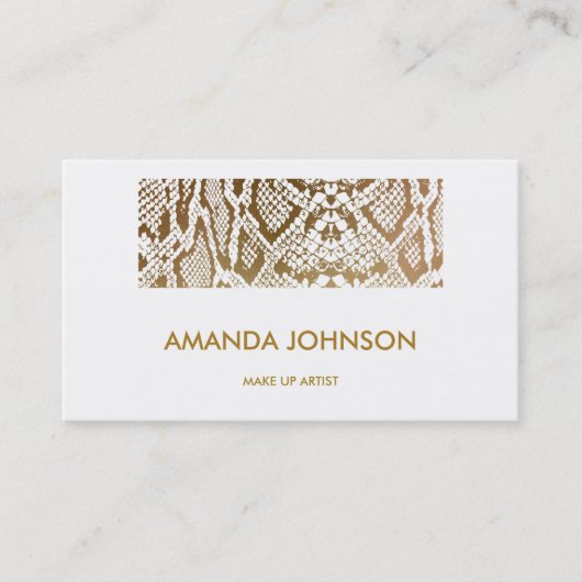 Carte De Visite Shiny Glam Styliste Beauté Golden Python Vip (Devant)