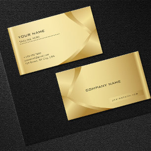 Carte De Visite Shiny Golden Luxury Company Business Monogram
