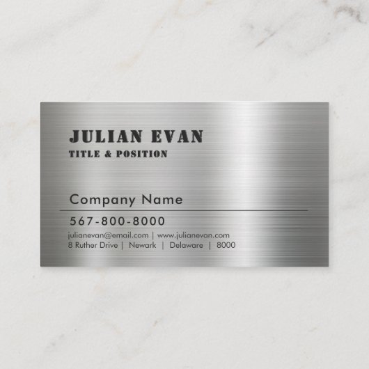 Carte De Visite Shiny Metallic Mechanic Automotive Repair Service  (Dos)