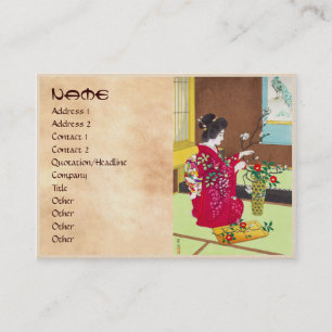 Carte De Visite Shiro Kasamatsu Ikebana fleurs japonaises scène da