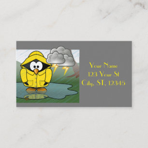 Carte De Visite Shivering Rainy Day Penguin Thunder_Cove