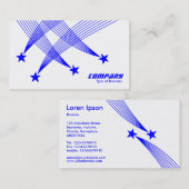 Carte De Visite Shooting Stars - bleu sur le blanc (Devant / Derrière)