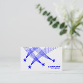Carte De Visite Shooting Stars - bleu sur le blanc (Debout devant)