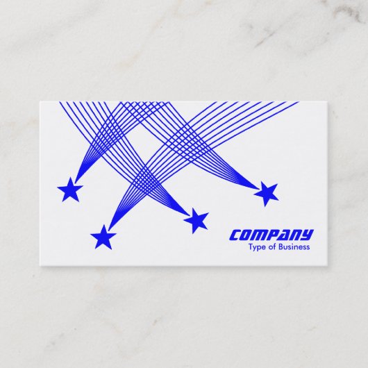Carte De Visite Shooting Stars - bleu sur le blanc (Devant)