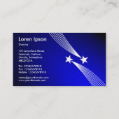 Carte De Visite Shooting Stars v2 - Blanc sur le bleu éclairé par (Dos)