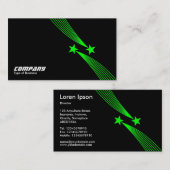 Carte De Visite Shooting Stars v2 - Vert sur le noir (Devant / Derrière)