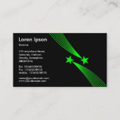 Carte De Visite Shooting Stars v2 - Vert sur le noir (Dos)