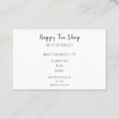 Carte De Visite Shop de thé personnalisé (Dos)