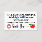 CARTE DE VISITE SHOPPER PERSONNEL (Dos)