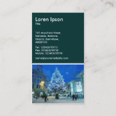 Carte De Visite Shopping de Noël - Vert foncé (Dos)
