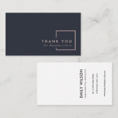 CARTE DE VISITE SHOPPING MINIMAL BLACK BLUSH RECTANGLE MERCI (Devant / Derrière)