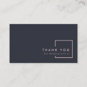 CARTE DE VISITE SHOPPING MINIMAL BLACK BLUSH RECTANGLE MERCI (Devant)