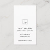 CARTE DE VISITE SHOPPING MINIMAL SIMPLE BLACK BLUSH MERCI LOGO (Dos)