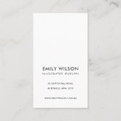 CARTE DE VISITE SHOPPING MINIMAL SIMPLE ROSE BLUSH MERCI LOGO (Dos)