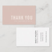 CARTE DE VISITE SHOPPING MINIMAL SIMPLE ROSE BLUSH MERCI LOGO (Devant / Derrière)