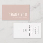 CARTE DE VISITE SHOPPING MINIMAL SIMPLE ROSE BLUSH MERCI LOGO (Devant / Derrière)