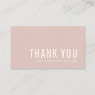 CARTE DE VISITE SHOPPING MINIMAL SIMPLE ROSE BLUSH MERCI LOGO