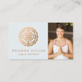 Carte De Visite Shri Yantra, Ajouter Photo Yoga Méditation Profess (Devant)