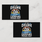 Carte De Visite Si Je M'Enfuis Ses Mes Amis De Camping Fault Funny (Devant / Derrière)