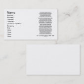 Carte De Visite "Si" par Rudyard Kipling (Devant / Derrière)