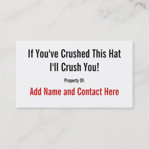 Carte De Visite Si vous avez écrasé ce casquette…