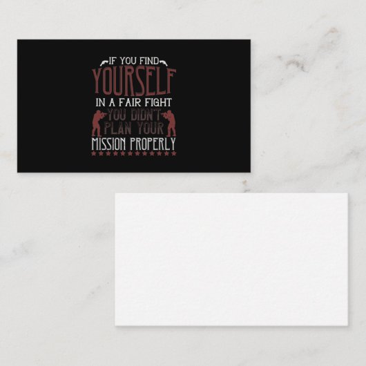 Carte De Visite Si Vous Vous Trouvez Dans Un Combat Juste (Devant / Derrière)