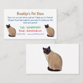 Carte De Visite Siamese cat cartoon (Devant / Derrière)