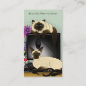 Carte De Visite Siamese Computer Cats mal (Devant)