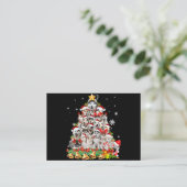 Carte De Visite Siberian husky christmas tree lights dog (Debout devant)