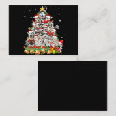 Carte De Visite Siberian husky christmas tree lights dog (Devant / Derrière)