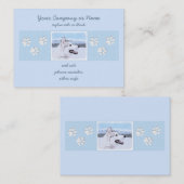 Carte De Visite Sibérie Husky (argent et blanc) Peinture Chien Art (Devant / Derrière)