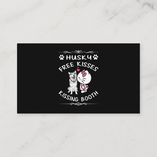 Carte De Visite Sibérien Husky Père Noël Noël Lumières Noël (Dos)