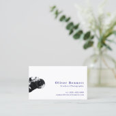 Carte De Visite Side-cut Design Camera Photographer QR Code (Debout devant)