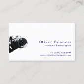 Carte De Visite Side-cut Design Camera Photographer QR Code (Devant)