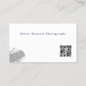 Carte De Visite Side-cut PurpleDesign Camera Photographer QR Code (Dos)