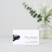 Carte De Visite Side-cut PurpleDesign Camera Photographer QR Code (Debout devant)