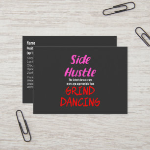 Carte De Visite Side Hustle vs Grind Dancing Neon Pink Texte