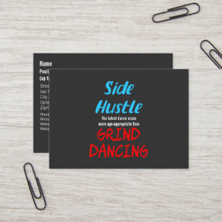 Carte De Visite Side Hustle vs Grind Dancing Neon Texte Bleu