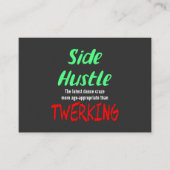 Carte De Visite Side Hustle vs Twerking Neon Green Text (Devant)